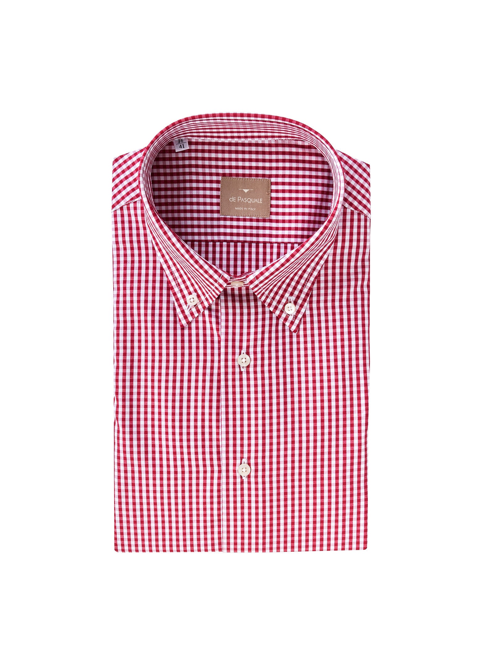 Camicia DE PASQUALE Botton down quadri Bianco/rosso – Pizzolante