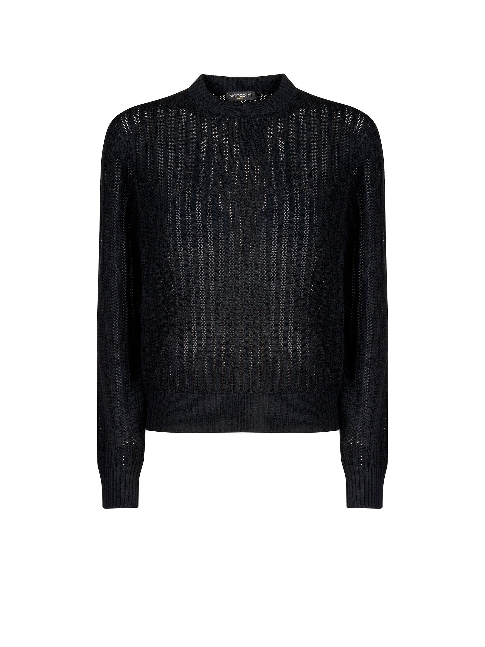 Maglia BRANDOLINI Girocollo ricamato traforato
Nero