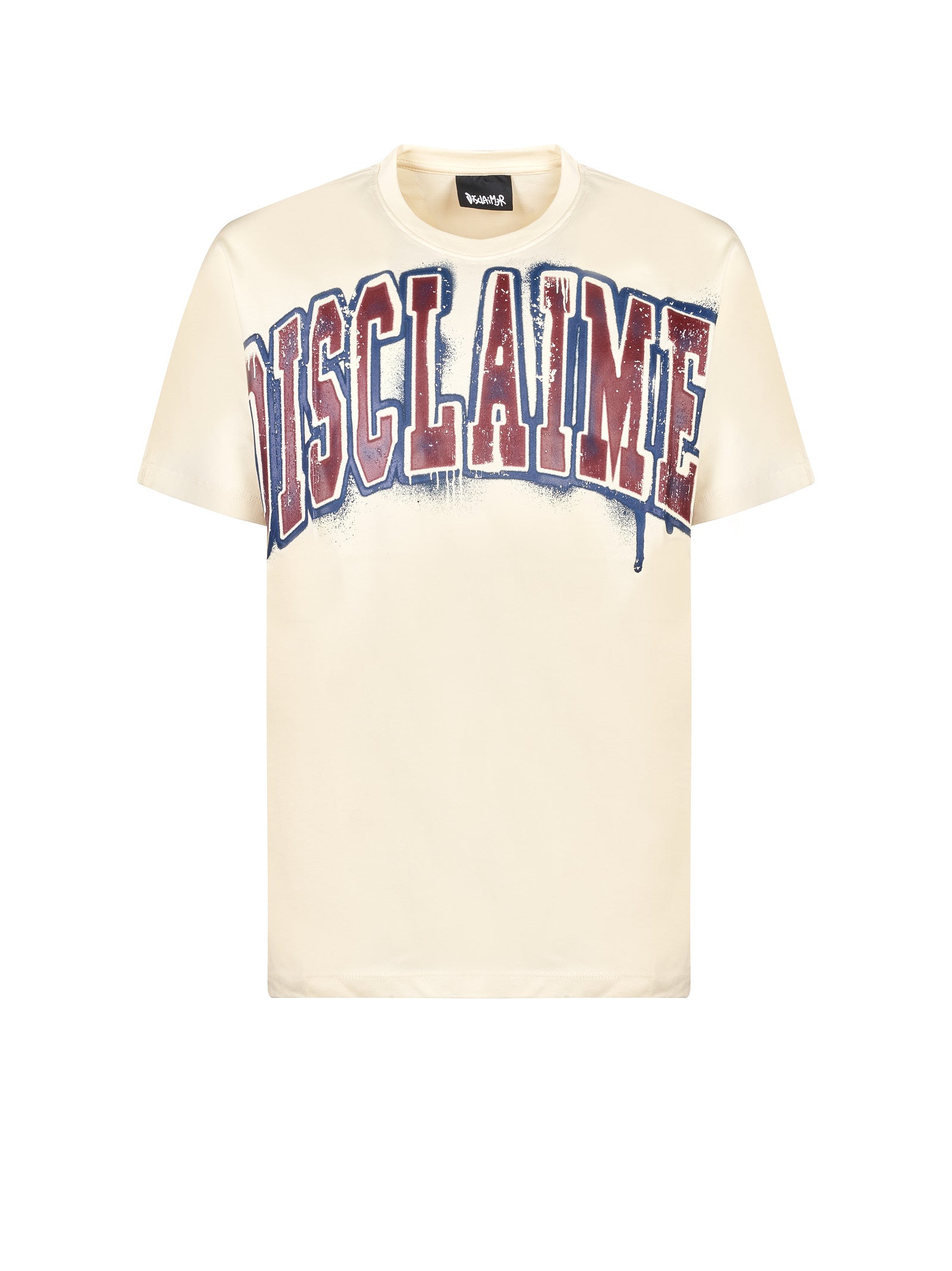 T-shirt DISCLAIMER Mezza manica stampa logo
Panna