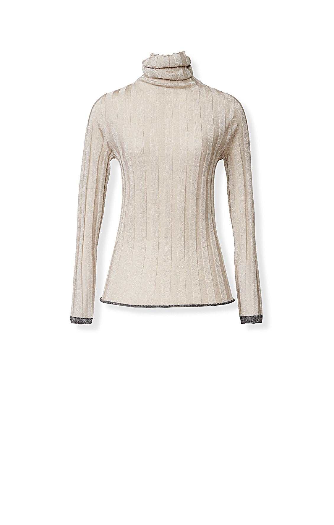 Maglia FABIANA FILIPPI Collo alto coste lurex
Sabbia/oro