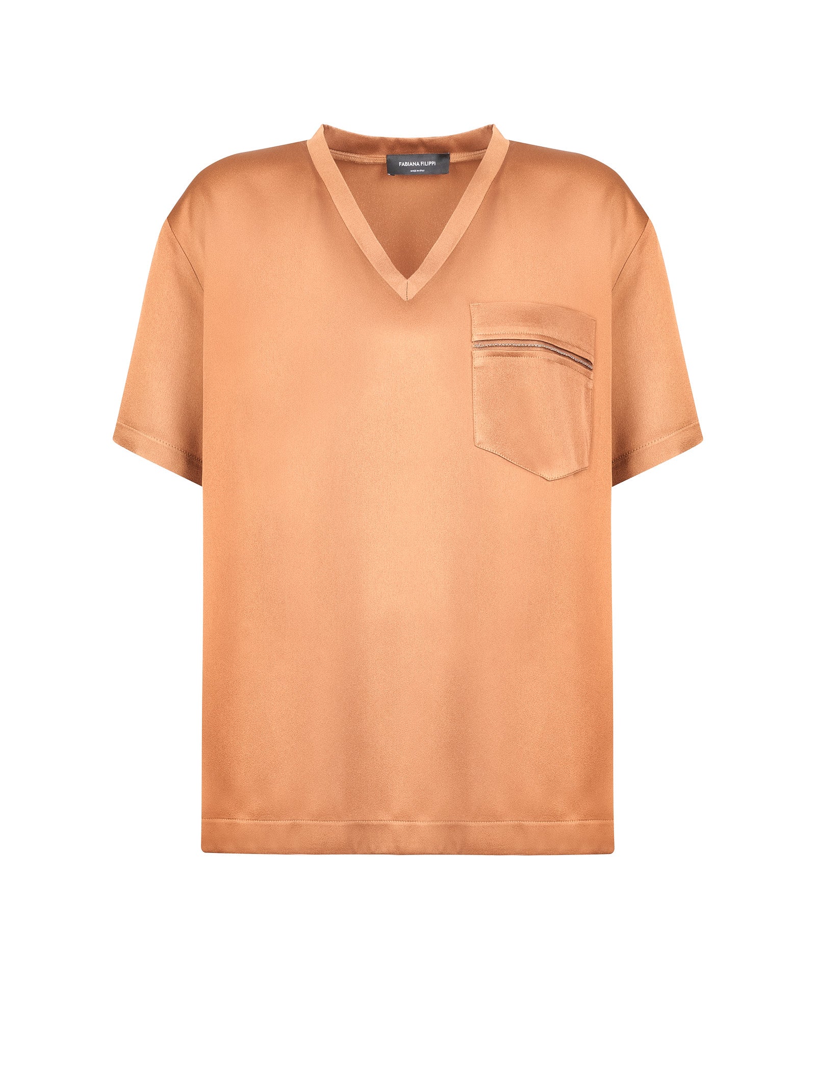 Maglia FABIANA FILIPPI Mezza manica scollo v
Caramello