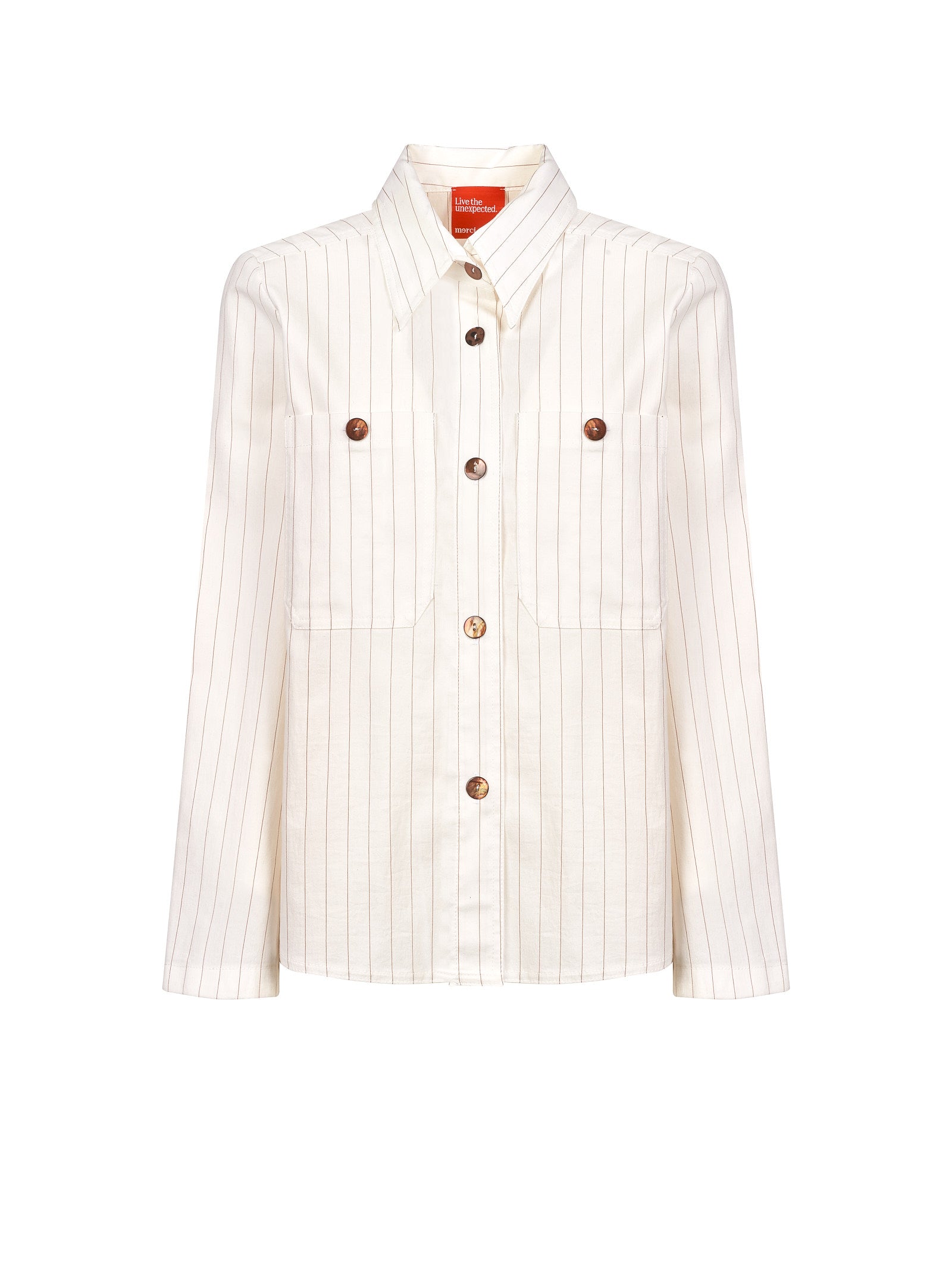 Camicia MERCI Overshirt rigata
Bianco/nocciola